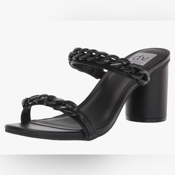 DV by Dolce Vita Shoes - DV Dolce Vita Women's Melodee Black Chain Slide Sandal (6)
